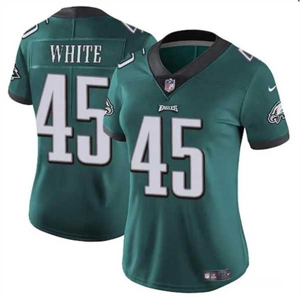 Women%27s Philadelphia Eagles #45 Devin White Green Vapor Untouchable Limited Stitched Jersey Dzhi